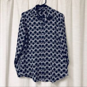 Banana Republic Geometry Dark Navy Blouse